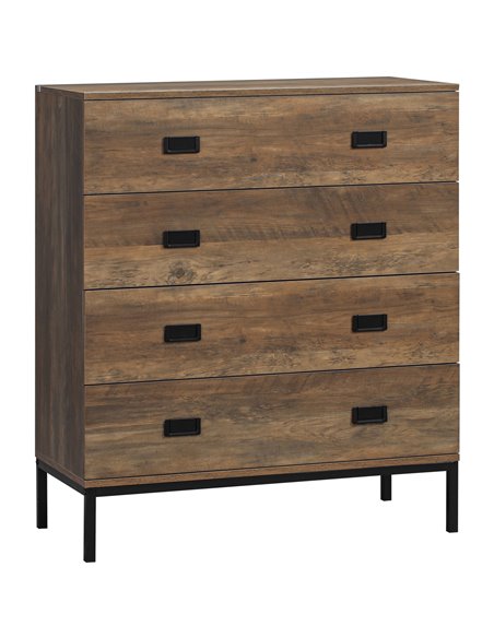 HOMCOM Chest of Drawers, 4-Drawer Storage Organiser Unit with Metal Frame, Brown - pic 22740 | FastDaddyshop