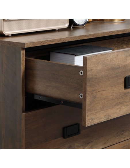 HOMCOM Chest of Drawers, 4-Drawer Storage Organiser Unit with Metal Frame for Bedroom, Living Room, Brown - pic 22747 | FastDaddyshop