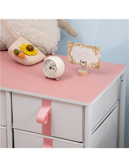 HOMCOM Chest of Drawers, Cloth Organizer Unit with 6 Fabric Drawers, Pink - pic 22765 | FastDaddyshop