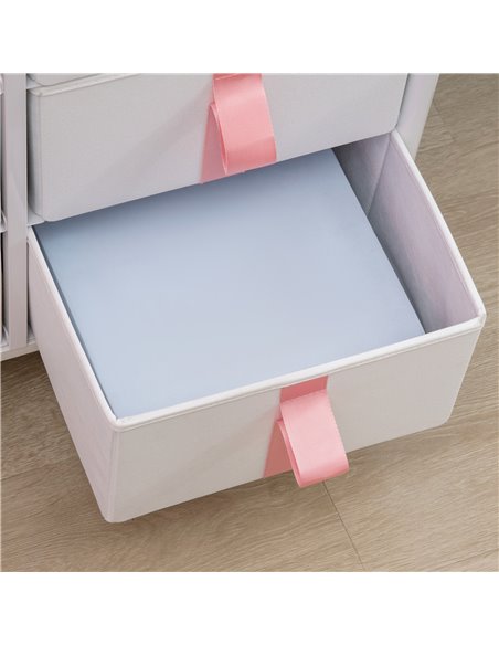 HOMCOM Chest of Drawers, Cloth Organizer Unit with 6 Fabric Drawers, Pink - pic 22766 | FastDaddyshop