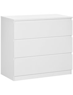HOMCOM Chest of Drawers, 3-Drawer Storage Organiser Unit, White