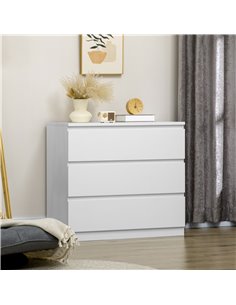 HOMCOM Chest of Drawers, 3-Drawer Storage Organiser Unit, White 2