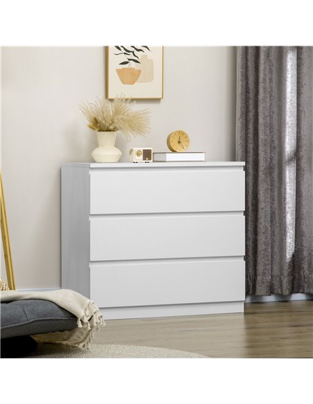 HOMCOM Chest of Drawers, 3-Drawer Storage Organiser Unit, White - pic 22786 | FastDaddyshop