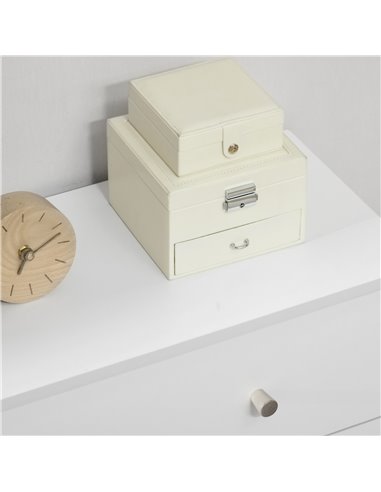 HOMCOM Chest of Drawers, 3-Drawer Storage Organiser Unit with Wood Legs for Bedroom, Living Room, White