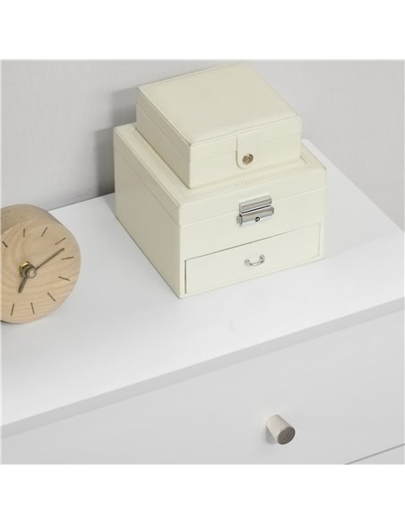 HOMCOM Chest of Drawers, 3-Drawer Storage Organiser Unit with Wood Legs for Bedroom, Living Room, White - pic 22802 | FastDaddyshop