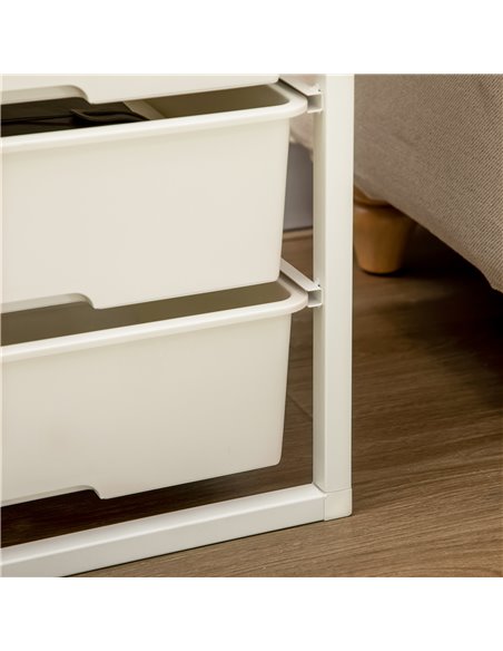HOMCOM Chest of Drawers, 6-Drawer Storage Organiser Unit with Steel Frame for Bedroom, Living Room, White - pic 22811 | FastDaddyshop
