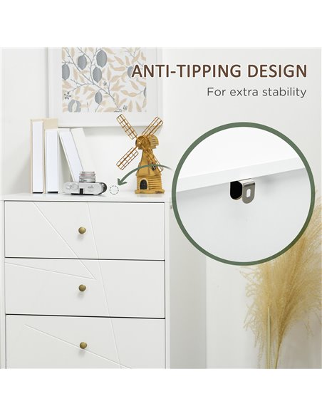 HOMCOM Tall Chest of Drawers, 4-Drawer Dresser with Hairpin Legs, White - pic 22826 | FastDaddyshop