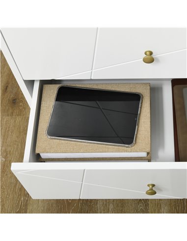 HOMCOM Tall Chest of Drawers, 4-Drawer Dresser for Bedroom, Modern Storage Cabinets with Hairpin Legs, White