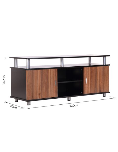 HOMCOM 50" TV Unit, with Wood-Effect Doors, Black - pic 22841 | FastDaddyshop