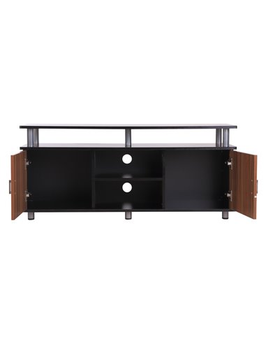 HOMCOM 50" TV Unit, with Wood-Effect Doors, Black