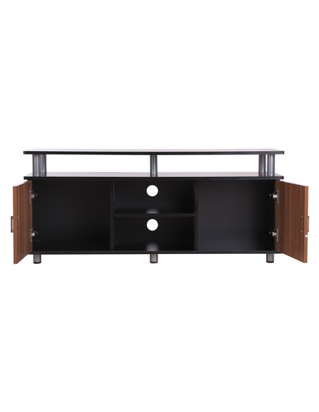 HOMCOM 50" TV Unit, with Wood-Effect Doors, Black - pic 22844 | FastDaddyshop