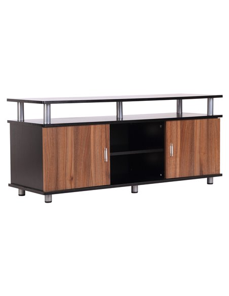 HOMCOM 50" TV Unit, with Wood-Effect Doors, Black - pic 22847 | FastDaddyshop