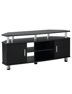 HOMCOM TV Unit Cabinet with Storage Shelves and Cupboard, Black