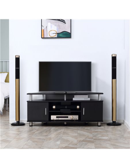 HOMCOM TV Unit Cabinet with Storage Shelves and Cupboard, Black - pic 22849 | FastDaddyshop