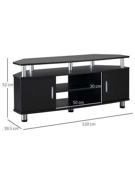 HOMCOM TV Unit Cabinet with Storage Shelves and Cupboard, Black - pic 22850 | FastDaddyshop