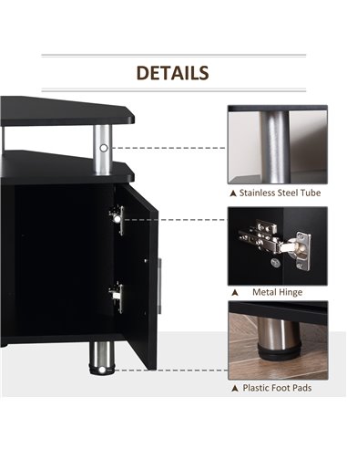 HOMCOM TV Unit Cabinet with Storage Shelves and Cupboard, Black