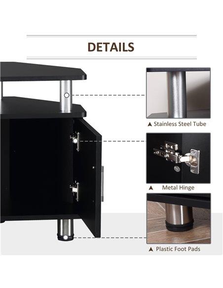 HOMCOM TV Unit Cabinet with Storage Shelves and Cupboard, Black - pic 22852 | FastDaddyshop