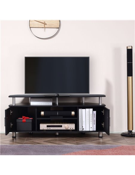 HOMCOM TV Unit Cabinet with Storage Shelves and Cupboard, Black - pic 22854 | FastDaddyshop