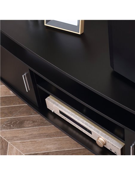 HOMCOM TV Unit Cabinet with Storage Shelves and Cupboard, Entertainment Center for Living Room, Black - pic 22855 | FastDaddyshop