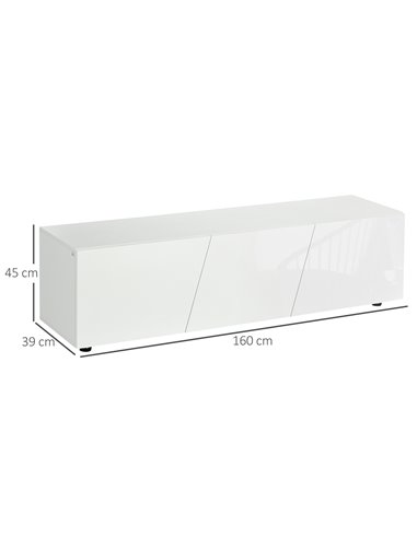 HOMCOM TV Cabinet Stand for TVs up to 70" with 3 Cupboards, Storage Shelves, White