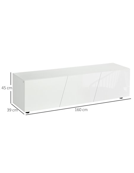 HOMCOM TV Cabinet Stand for TVs up to 70" with 3 Cupboards, Storage Shelves, White - pic 22877 | FastDaddyshop