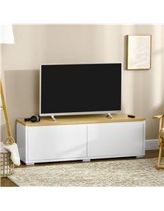 HOMCOM Modern TV Stand with 2 Cupboards for TVs up to 65 Inches, White 2