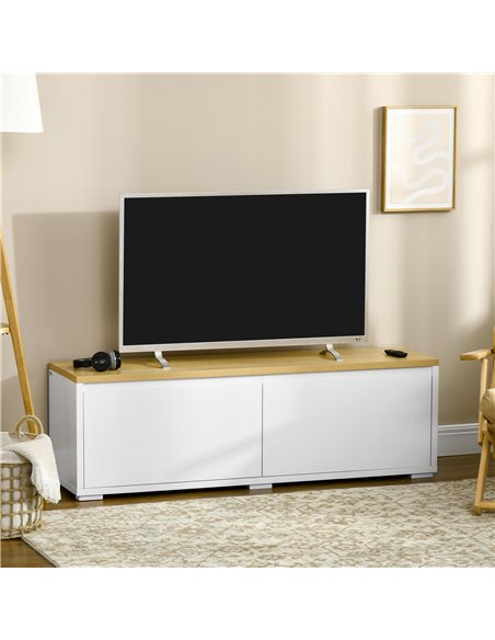 HOMCOM Modern TV Stand with 2 Cupboards for TVs up to 65 Inches, White - pic 22885 | FastDaddyshop