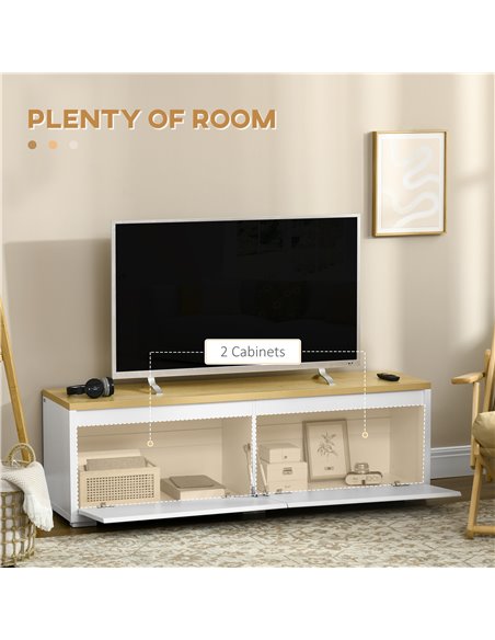 HOMCOM Modern TV Stand with 2 Cupboards for TVs up to 65 Inches, White - pic 22887 | FastDaddyshop