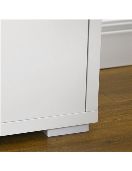 HOMCOM TV Stand, 140cm Modern TV Unit with 2 Cupboards for TVs up to 65 Inches, Wood Entertainment Unit for Living Room, White - pic 22892 | FastDaddyshop