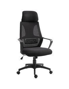 Vinsetto Ergonomic Office Chair with Wheel, High Mesh Back, Adjustable Height, Black