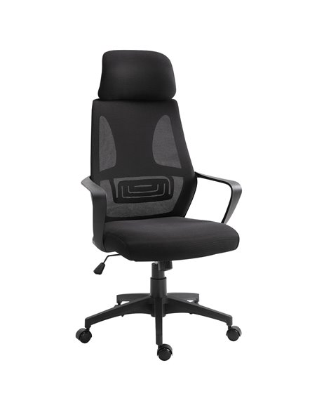 Vinsetto Ergonomic Office Chair with Wheel, High Mesh Back, Adjustable Height, Black - pic 22893 | FastDaddyshop