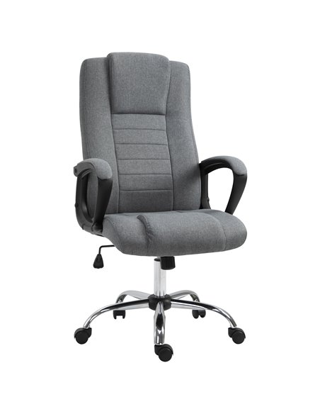 Vinsetto High Back Office Chair with Adjustable Height, Tilt Function, Linen Deep Grey - pic 22902 | FastDaddyshop
