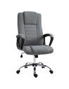 Vinsetto High Back Office Chair with Adjustable Height, Tilt Function, Linen Deep Grey