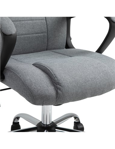 Vinsetto High Back Office Chair 360° Swivel Chair Adjustable Height Tilt Function Linen Deep Grey 62W x 62D x 110-119H cm