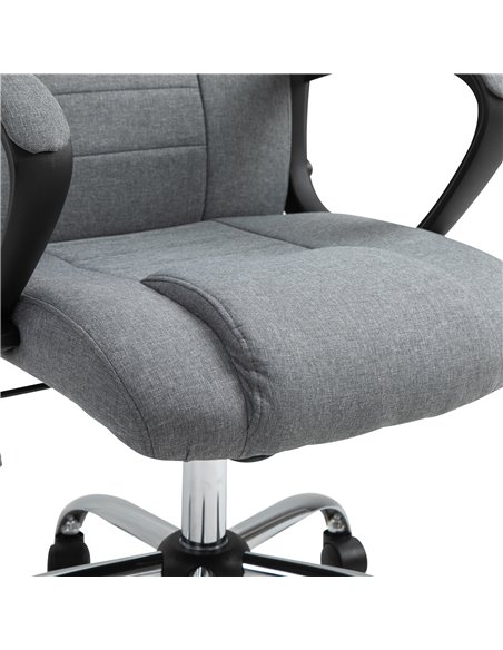 Vinsetto High Back Office Chair 360° Swivel Chair Adjustable Height Tilt Function Linen Deep Grey 62W x 62D x 110-119H cm - pic 22910 | FastDaddyshop