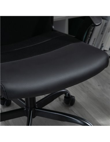 Vinsetto Stylish Office Chair PU Leather & Mesh Panel Blend, Black