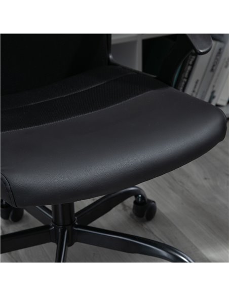 Vinsetto Stylish Office Chair PU Leather & Mesh Panel Blend, Black - pic 22917 | FastDaddyshop