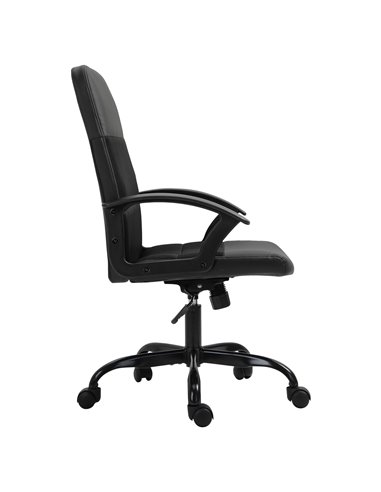 Vinsetto Stylish Office Chair PU Leather & Mesh Panel Blend, Black