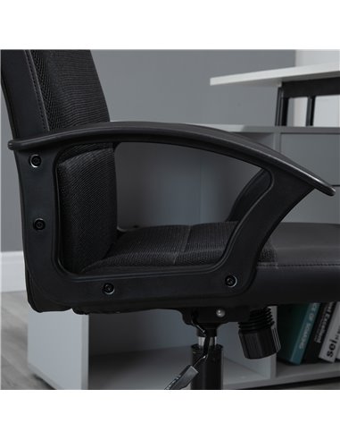 Vinsetto Stylish Office Chair PU Leather & Mesh Panel Blend, Black