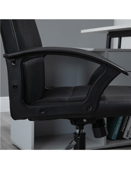 Vinsetto Stylish Office Chair PU Leather & Mesh Panel Blend, Black - pic 22919 | FastDaddyshop