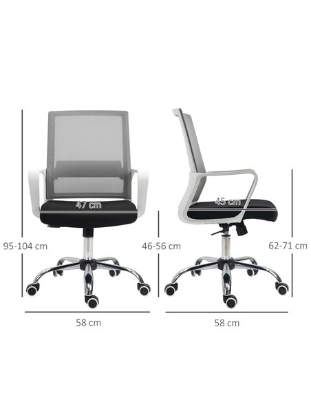 Vinsetto Ergonomic Office Chair, Breathable Mesh Desk Chair with Armrest, Black - pic 22922 | FastDaddyshop