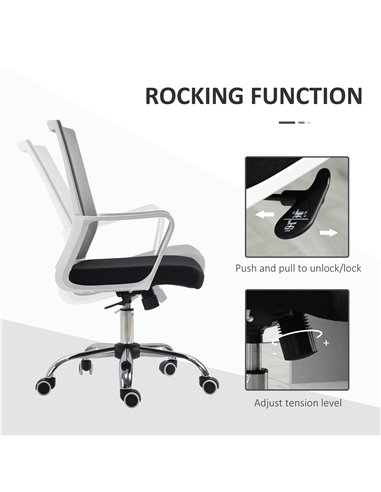 Vinsetto Ergonomic Office Chair, Breathable Mesh Desk Chair with Armrest, Black