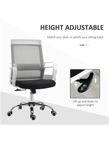 Vinsetto Ergonomic Office Chair, Breathable Mesh Desk Chair with Armrest, Black