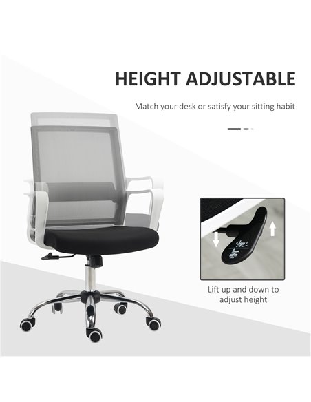 Vinsetto Ergonomic Office Chair, Breathable Mesh Desk Chair with Armrest, Black - pic 22924 | FastDaddyshop