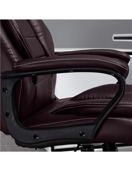 Vinsetto High Back Executive Office Chair 6- Point Vibration Massage Extra Padded Swivel Ergonomic Tilt Desk Seat, Brown - pic 22946 | FastDaddyshop