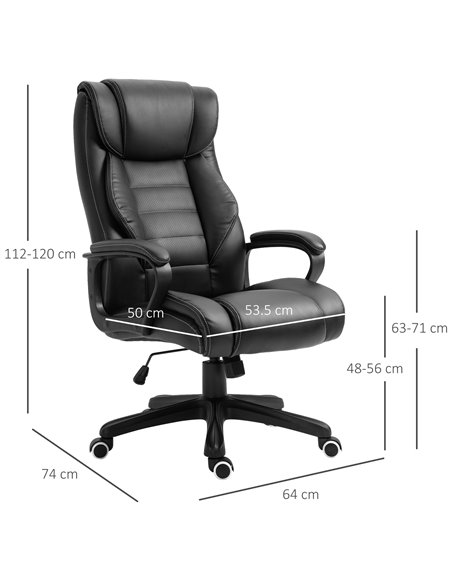 Vinsetto High Back Executive Office Chair with 6- Point Vibration Massage, Black - pic 22949 | FastDaddyshop