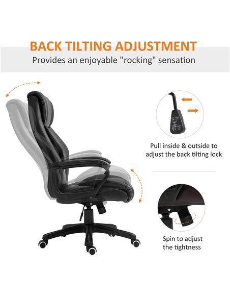 Vinsetto High Back Executive Office Chair with 6- Point Vibration Massage, Black - pic 22951 | FastDaddyshop