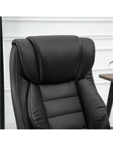 Vinsetto High Back Executive Office Chair 6- Point Vibration Massage Extra Padded Swivel Ergonomic Tilt Desk Seat, Black