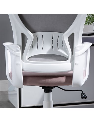 Vinsetto High-Back Office Chair Velvet Style Fabric Computer Home Rocking with Wheels, Rotatable Liftable Headrest, Pink