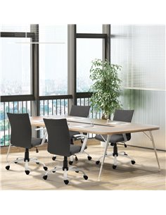 Vinsetto Office Chair Linen Swivel Computer Desk Chair with Wheels, Arm, Charcoal Grey 2